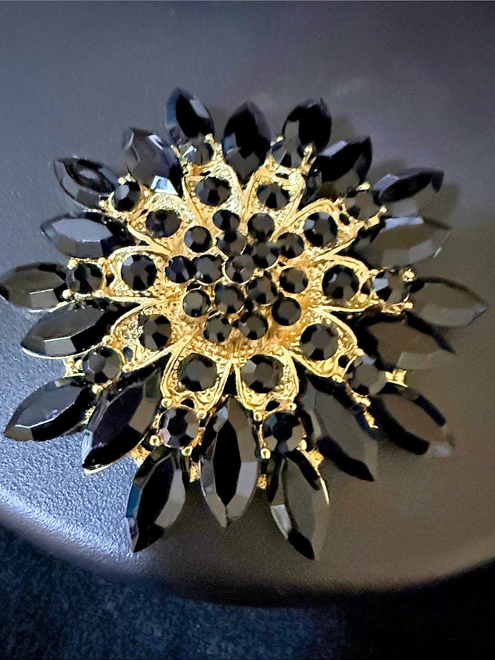 Black & Gold Statement Brooch